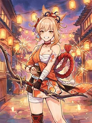 Yoimiya Genshin Impact Character Art